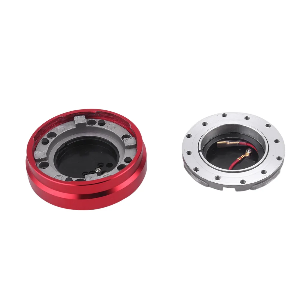 RASTP-Car Racing Thin Version 6 Hole Steering Wheel Quick Release Snap off Hub Adapter Boss Kit Red Blue Black RS-QR003