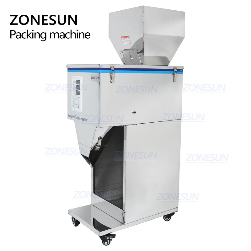 ZONESUN-máquina de Racking de alimentos para ZS-999, máquina de llenado de alimentos con pesaje de materiales en polvo Granular, 10-999g para semillas de granos de café