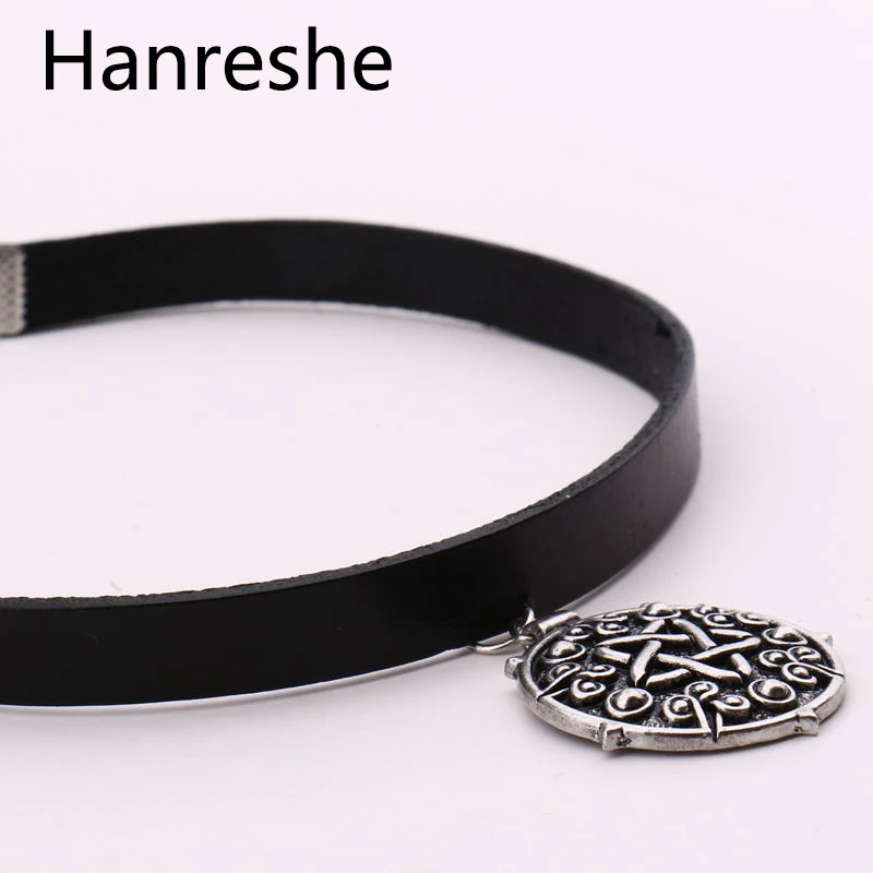 Witcher 3 Medallion 32cm+5cm Leather Choker Necklace the Wild Hunt Game Cosplay Jewelry Gothic Silver Color Pendant Women Gifts image 5