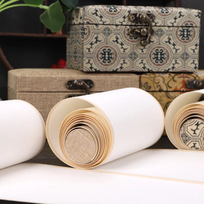 Calligraphy Brush Writing Scroll Xuan Paper Archaistic Rice-paper Chinese Painting Semi-Raw Rice Paper