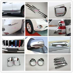 For Toyota Land Cruiser 150 Prado LC150 FJ150 2010-2017 Door Handle Lamp Mirror Cover Grille Trim Chrome Car-Styling Accessories