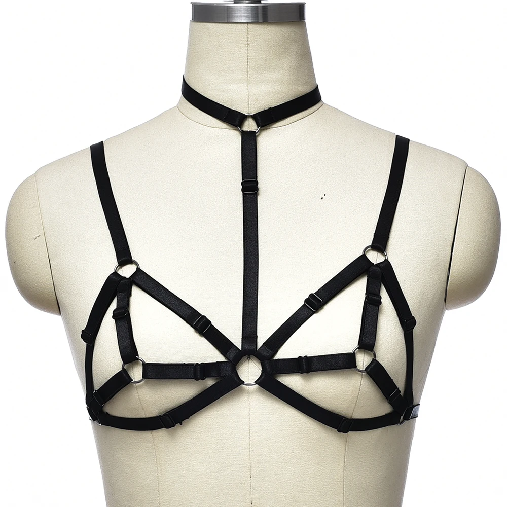 

Sexy Body Harness Belt Punk Bra Bondage Lingerie Woman Gothic Harness Hollow Suspender Festival Rave Clothes Cage Bra