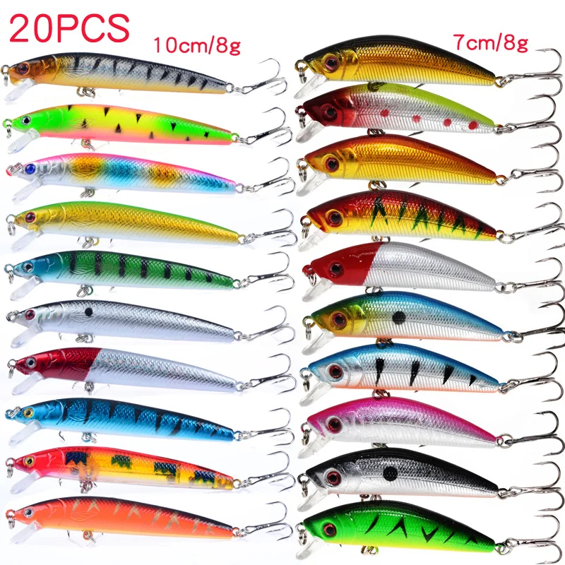 Kit Set Of Wobblers Carp Minnow Hard/Artificial/Fake Bait For Fishing Tackle/Lure Mixed Swimbait Crankbaits Trolling Pike 20pcs