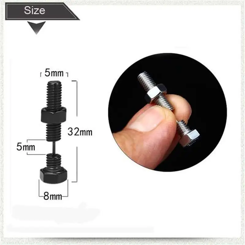 New Unisex Punk Rock Stainless Steel Nail Screw Piercing Stud Earrings Novelty Piercing Jewelry Rock Gothic Piercing Jewelry