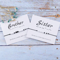 Brother Sister Gift Morse Code Bracelet for Women Men Brother Friendship Beaded Bracelet Couple Bracelet DIY Gift