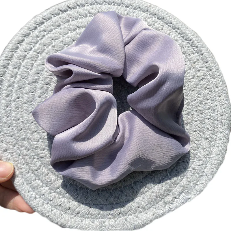 3.9 inch Women Boutique Satin Silk Scrunchies Girls Elastic Silk Hair Band Sweet Crunchy Hair Ties Gum Ponytail Holder Headdress