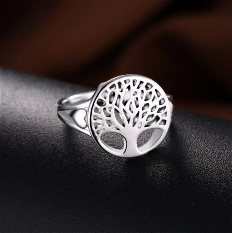 Pure Silver 925 Rings for Women Life Tree Finger Ring Bague Femme Fashion Wedding Engagement Jewelry Anillos Bijoux Size 6 7 8 9