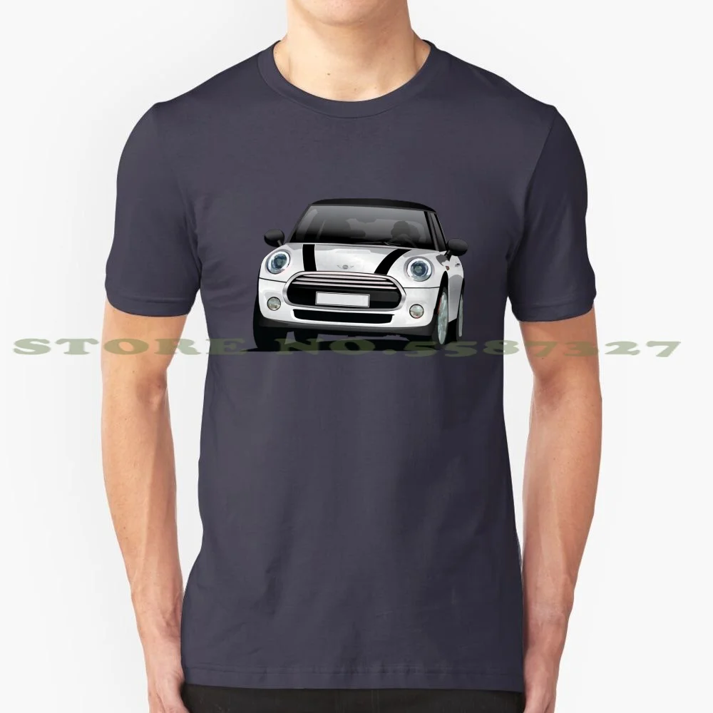 British Hot Hatch-Silver 100% Pure Cotton T-Shirt Hot Hatch Automobiles Small Cars British Great Britain United Kingdom Europe