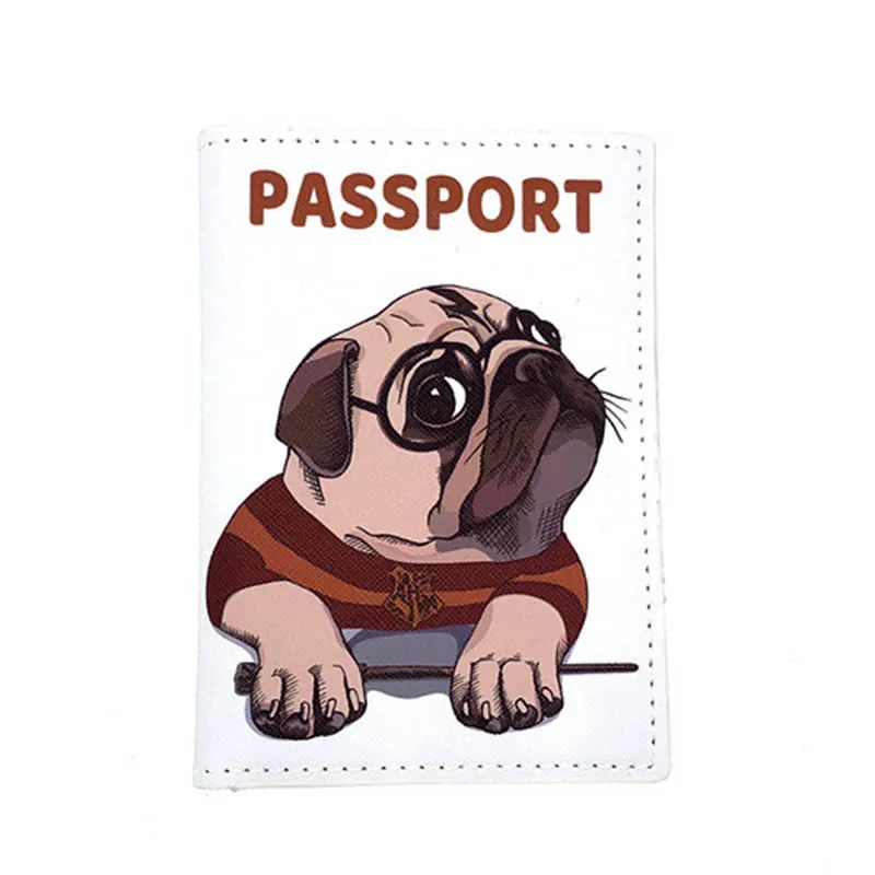 New Cute Bulldog PU Travel Passport Case ID Card Cover Passport Holder Protector Organizer Super Quality Women Men Card Holder