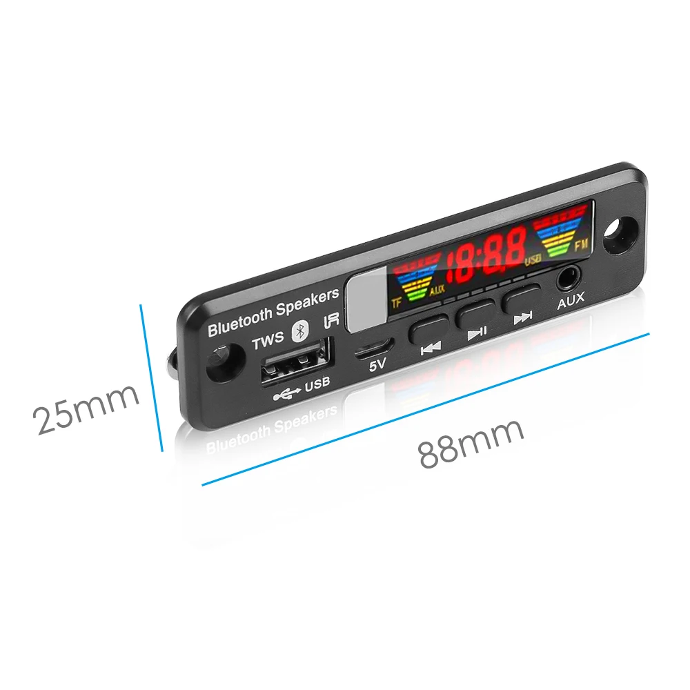 DC 5V Bluetooth 5.0 APE MP3 Decoder Board Handsfree TWS Wireless FM Radio MP3 Player USB AUX TF FM Radio for Car Speaker