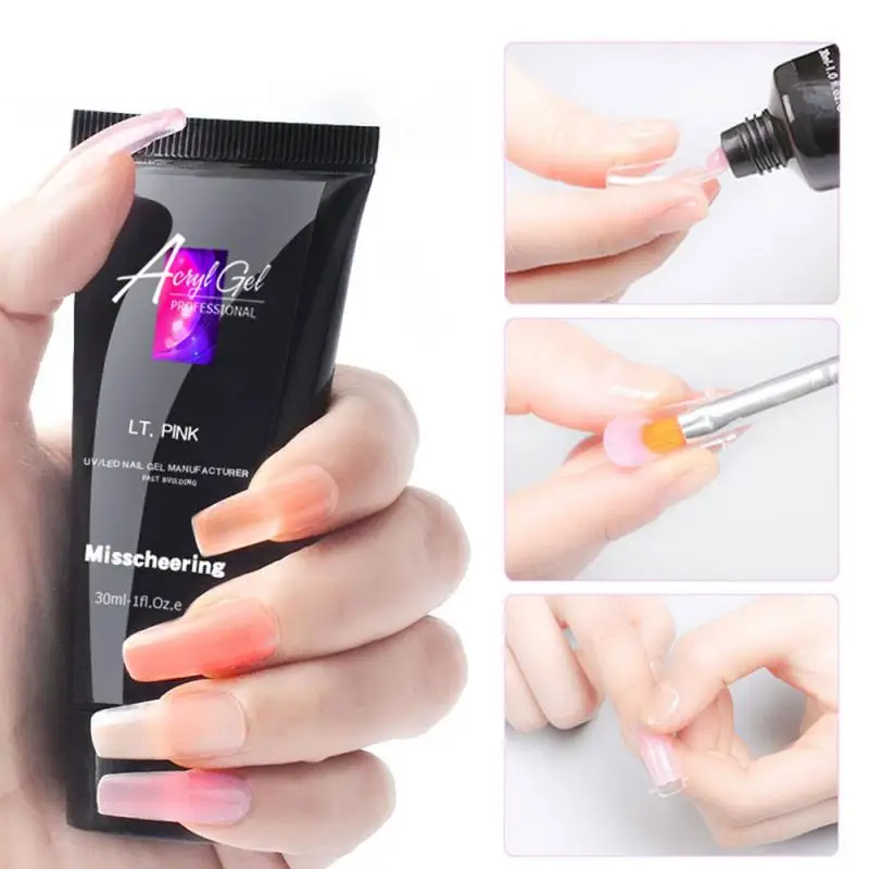 30ML Colorful Nail Gel Crystal Polish Quick Nail Extension Gel For Acryl Gel LED Hard Glue Nail Art Design All For Manicure