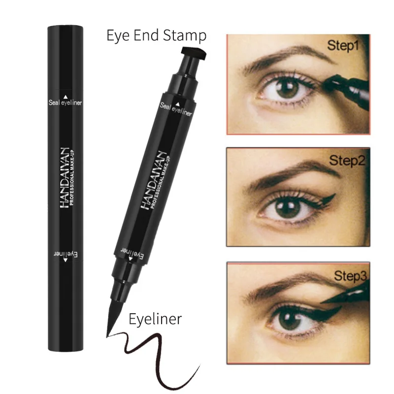 Liquid อายไลเนอร์ดินสอยาวสีดำ Eye Liner Stamp Eye ดินสอ Stamp Eye Liner แต่งหน้า Eye T0340