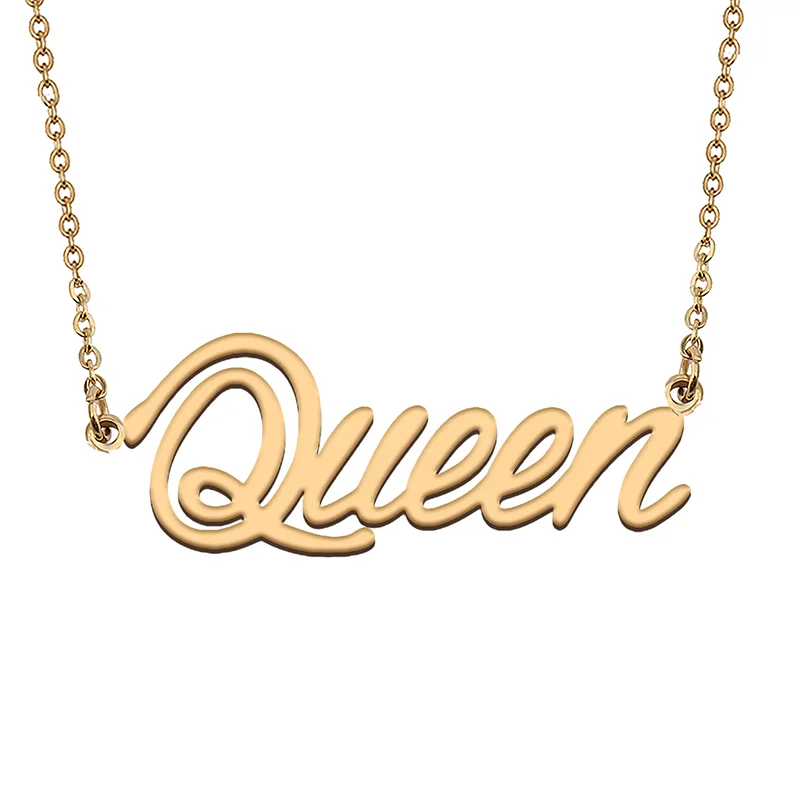 Queen Custom Name Necklace Customized Pendant Choker Personalized Jewelry Gift for Women Girls Friend Christmas Present