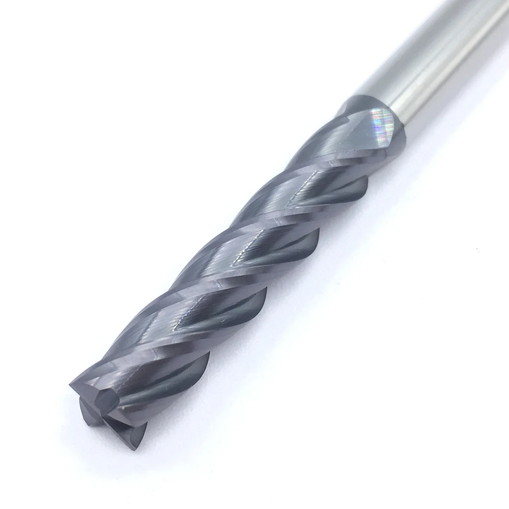 Liga 1 pçs hrc50 4 flauta 6.0xd6x100l carboneto de tungstênio fresa de aço torno cnc fundo plano quatro lâmina end mill