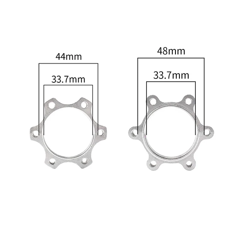 MUQZI 2PCS Bicycle Disc Brakes Conversion Seat 44mm/48mm Thread Hub Flanges Nut Aluminum Alloy Lock Bike Adaptor