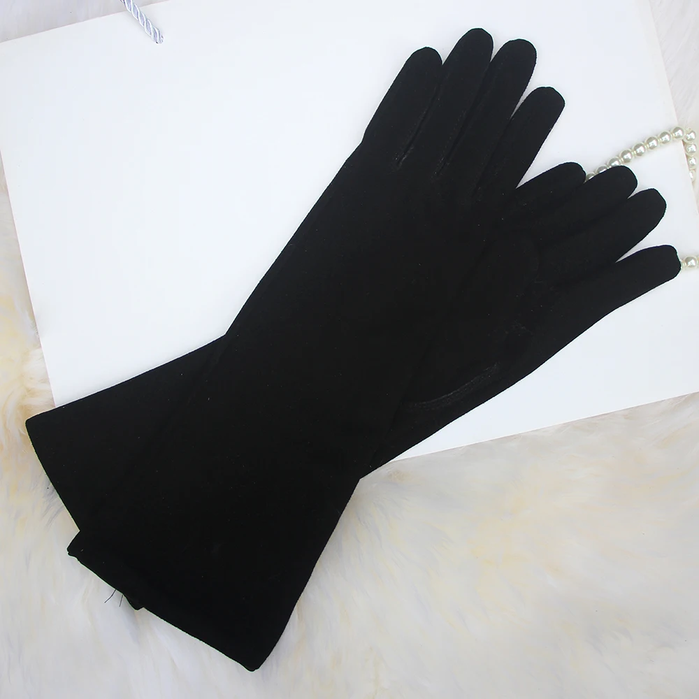 Long leather gloves for women Suede leather party evening Customized real genuine leather long gloves Catwalk shows Photography