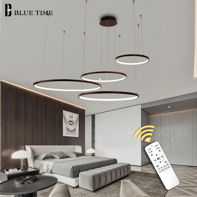 Circle Rings Led Pendant Light Indoor Lighting Modern Hanging Lights For Living Room Dining Room Kitchen Decor LED Pendant Lamps