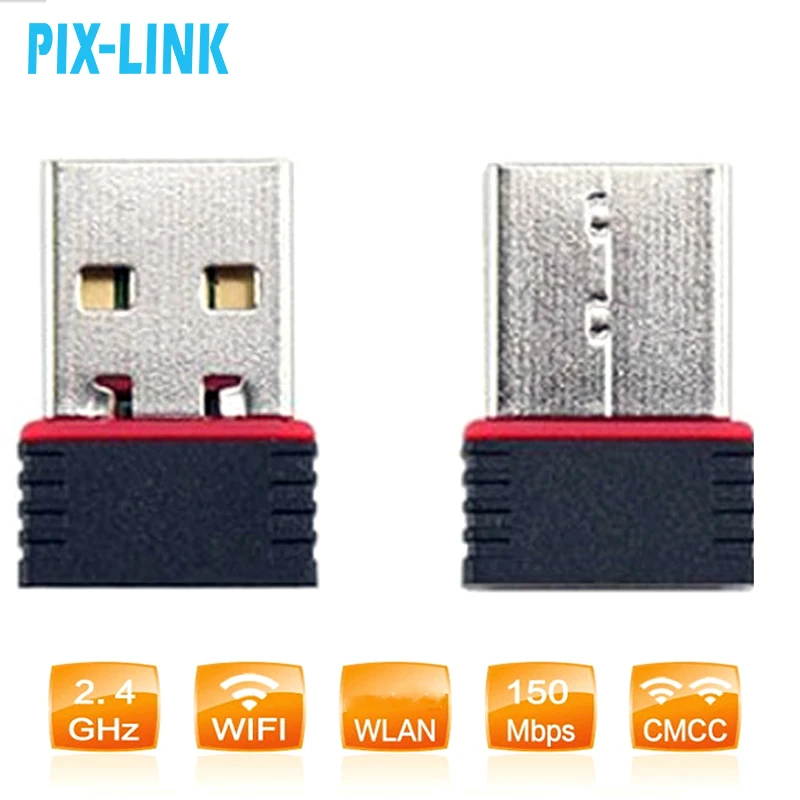 PIXLINK Wi-Fi Adapter 150Mbps WiFi USB Adapter Wireless Network Card 802.11n/G/B Chip Wifi Receiver For PC Built-In Antenna