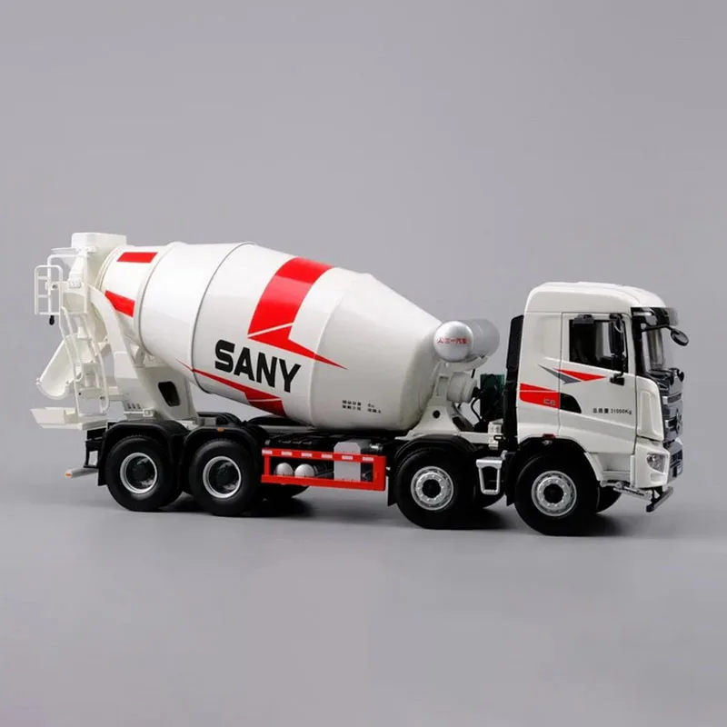 Diecast 1:24 Scale SANY 8*4 Concrete Mixer Cement Tank Truck Mixing Alloy Model Collection Souvenir Ornaments Display