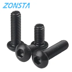 ISO7380 M2 M2.5 M3 M4 M5 M6 Round Black 10.9 Grade Hex Screws Hexagon Screw Cap Socket Button Head  Allen Furniture Bolt