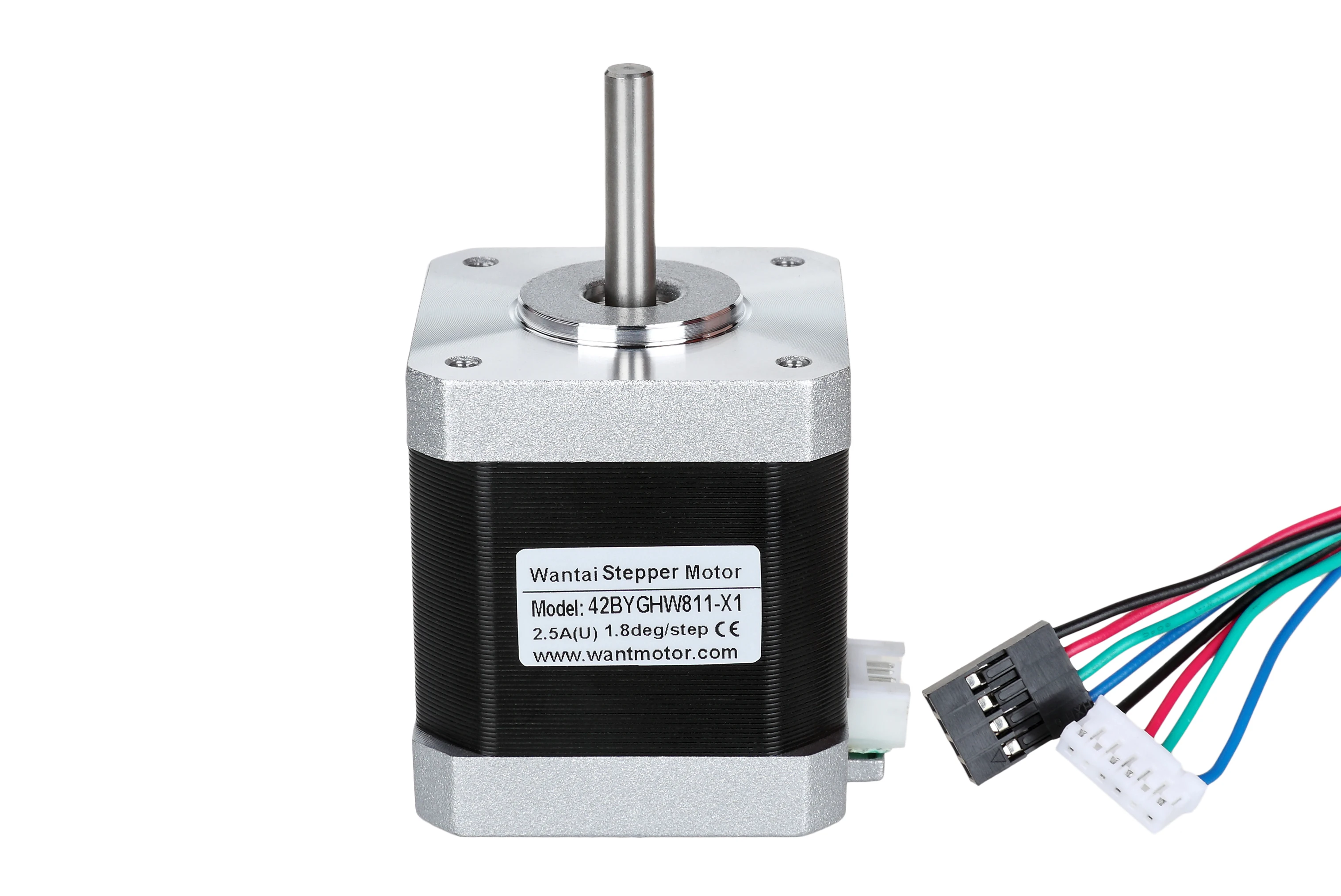 Wantai 1PCS Nema 17 Stepper Motor 42BYGHW811-X with sinfgle shaft, connector 4800g.cm 48mm 2.5A