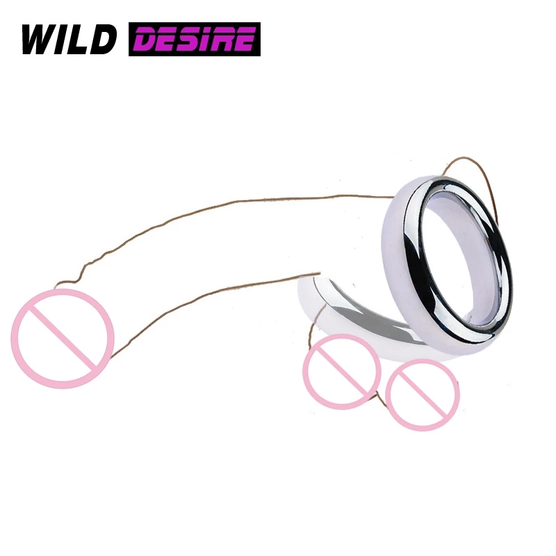 High Quality Metal Cock Ring Heavy Duty Member Ring Ball Scrotum Stretcher metal penis cock Ring Delay Ejaculation Sex Gay Toys