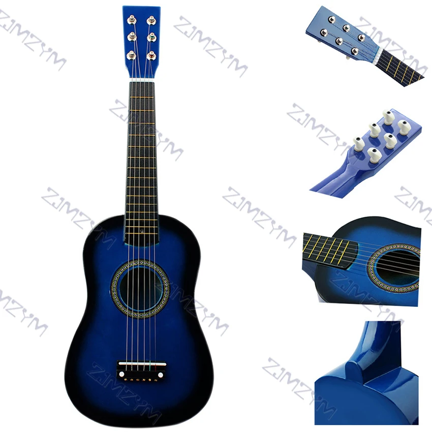 23 Inch Mini Acoustic Guitar Practice Basswood Guitar With Pick And Strings Kids/Beginners Musical Instruments Multiple Colors