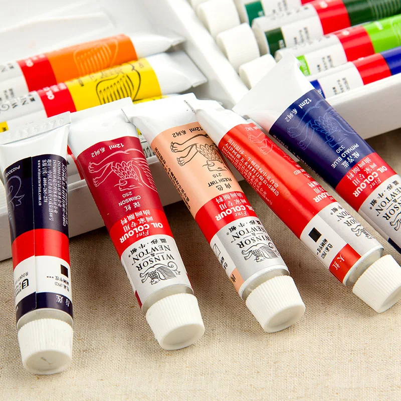 1 Set Winsor&Newton 12/18 Colors Professional Oil Paint Set for Artist Oil Painting Drawing Art Paint Supplies