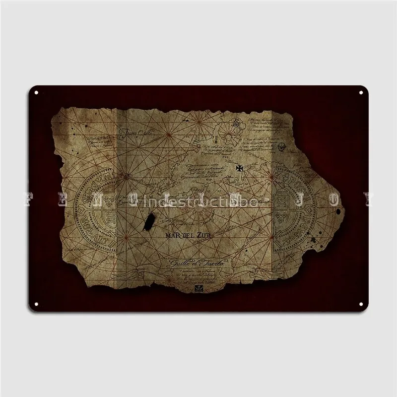 Goonies Treasure Map Metal Sign Club Party Pub Garage Personalized Mural Painting Tin Sign Posters