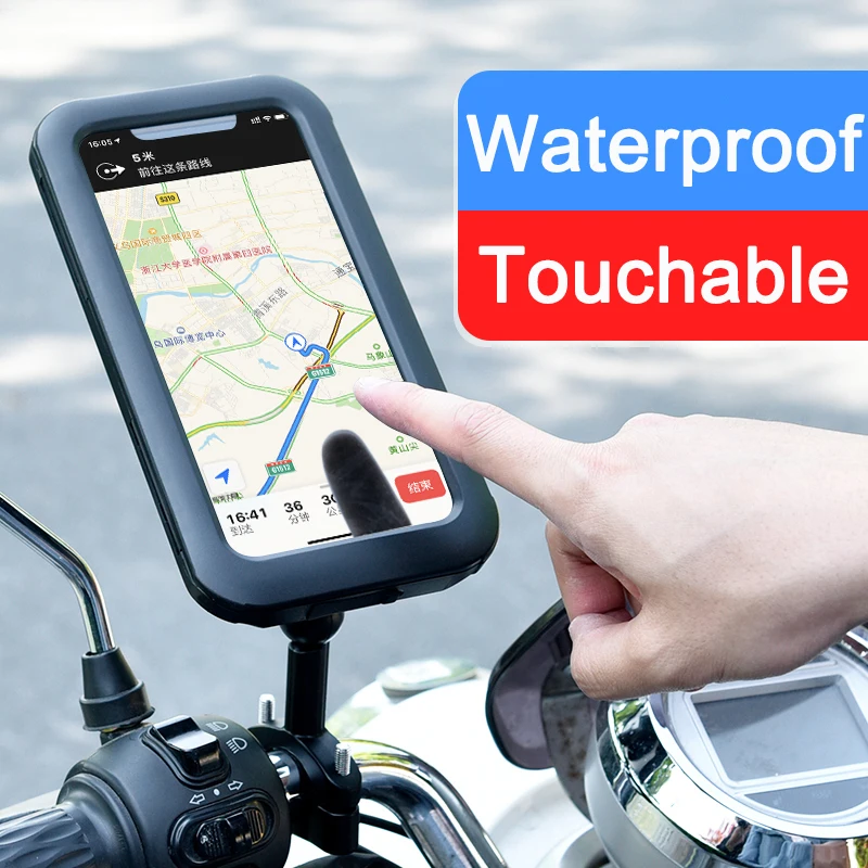 2024 New Waterproof Bike Motorcycle Mobile Phone Stand Bicycle Handlebar Cell Phone Support Mount Bracket for 4.0-7.0\