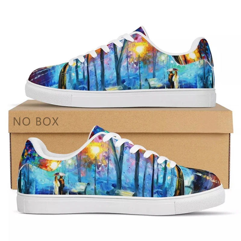 WHEREISART Famous Van Oil Painting Men Shoes Casual Sneakers 2021 College Walking Footwear for Unisex Lace Up New Dropshipping