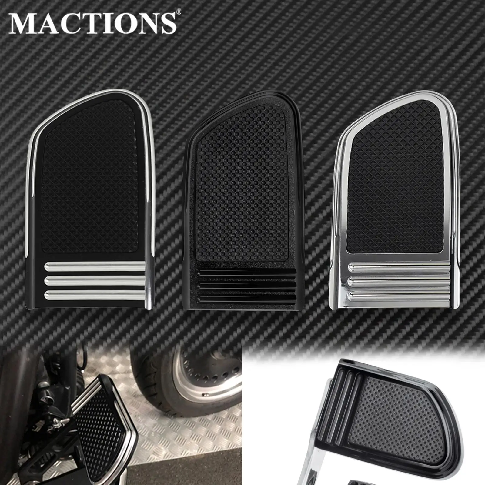 Motorcycle Brake Pedal Pad Cover Black Chrome For Harley Touring Electra Glide FLHT Heritage Softail 1986-2017 Dyna FLD 2012-Up