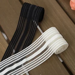 Black and White Elastic Band for Hair Accessories, High Quality Handmade Garment, Sewing Trims, Stitch Suppliers Material, 9 Yar