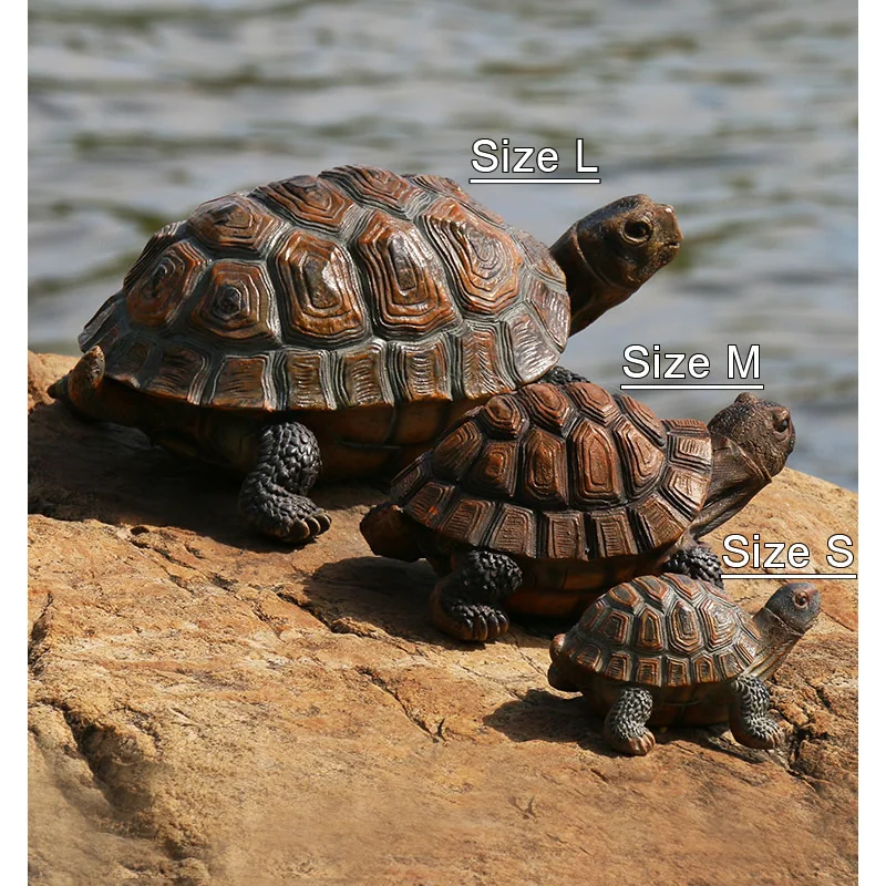 Cute Resin Tortoise Statue Outdoor Garden Pond Store Bonsai Decorative Animal Sculpture For Home Garden Decor Ornament