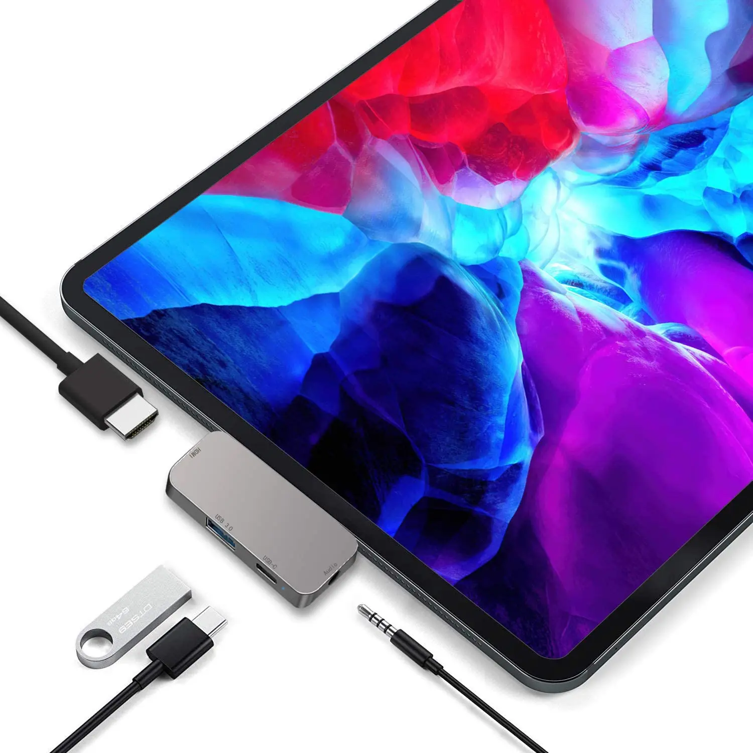 USB C HUB for iPad Pro 2020 2018 type C to  USB 3.0 HDMI Audio Jack PD Charging Adapter USB Hubs USB-C Docking Station