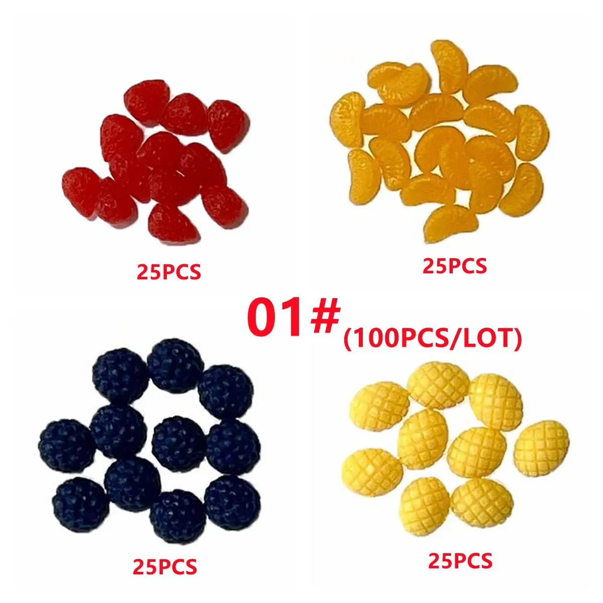 3D PVC Kawaii Simulation Fruit Group Fake Strawberry/Cherry/Banana/Orange Resin Food Miniature DIY Decorative