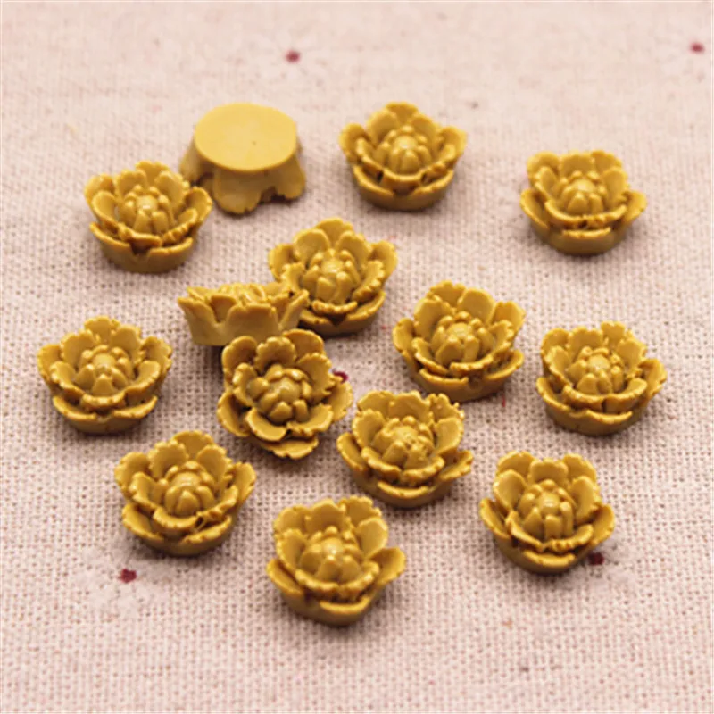 50PCS Colori Della Miscela 15 millimetri Sveglio di Stile Della Corea Fiori di Resina del Flatback Cabochon del Mestiere di DIY Scrapbooking