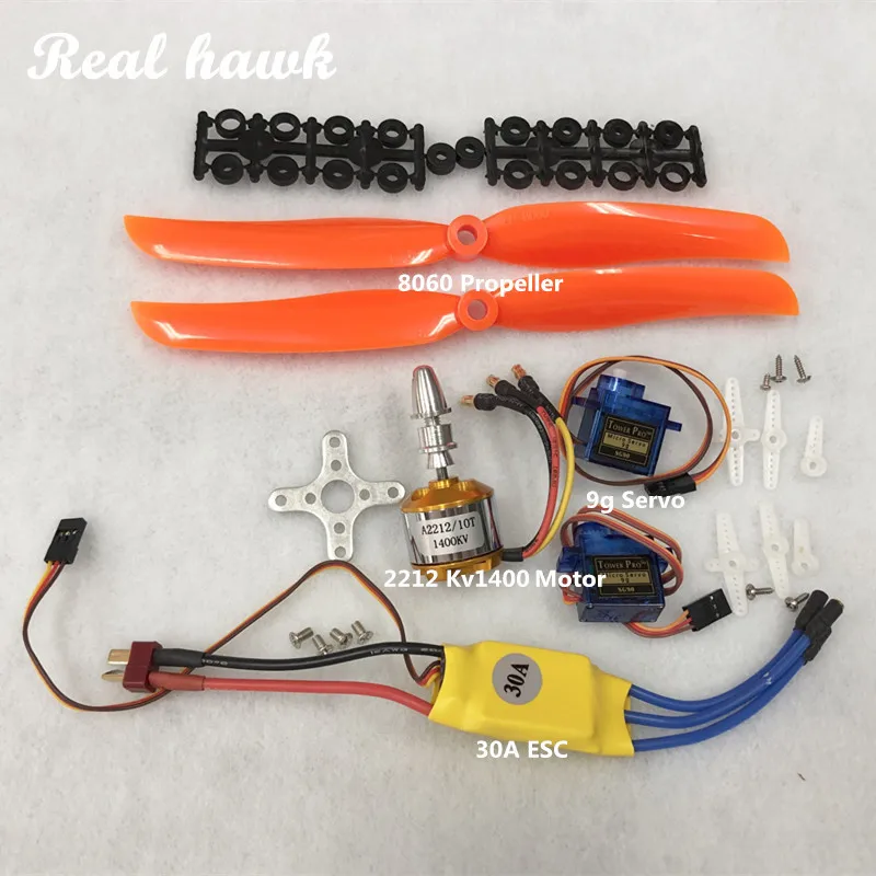 A2212 2212 1400KV Silnik bezszczotkowy 30A ESC Mocowanie silnika 8060 Śmigło SG90 9G Mikro serwo do helikoptera RC ze stałym skrzydłem