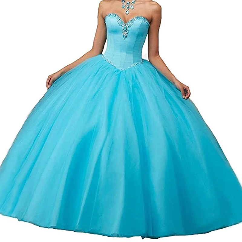 Công Chúa Hồng Voan Bầu Quinceanera Áo Satin Đính Hạt Cườm Pha Lê Vũ Hội Đầm Người Yêu Áo Cưới Đầm Vestido De Fiesta