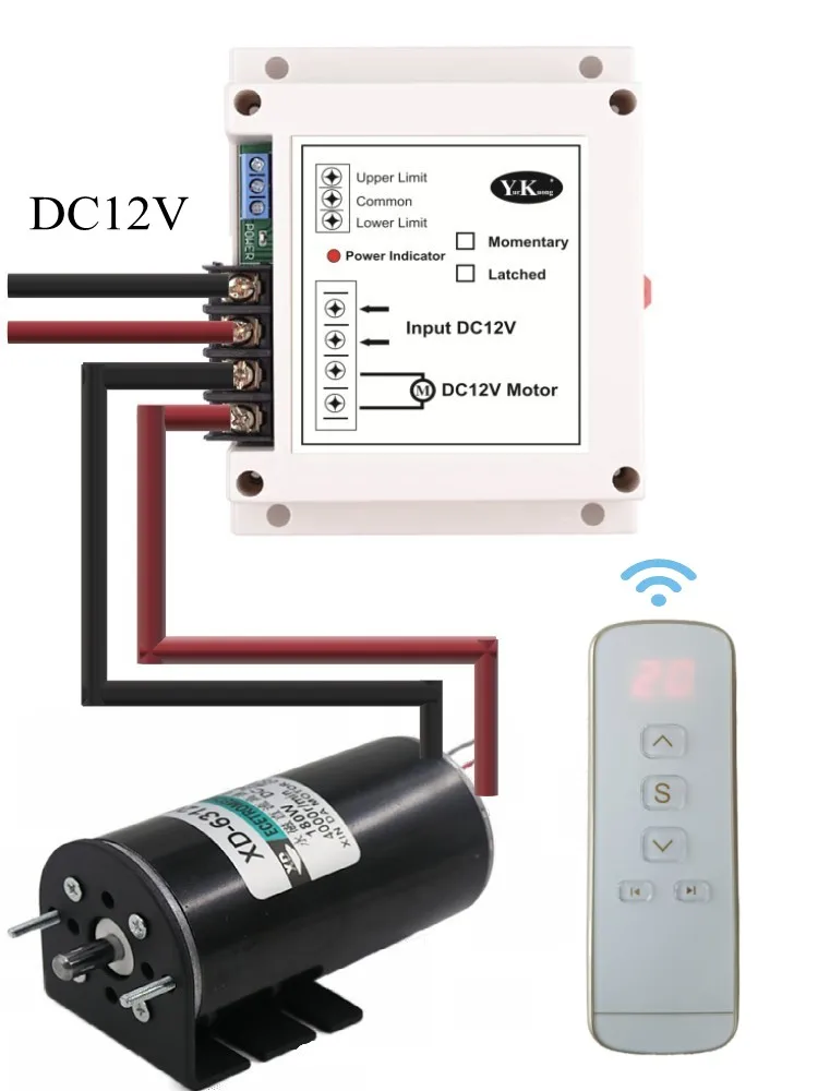 4 Motor Steering Wireless System DC 12V 40A RF Remote Control Switch System 400W Pump Tarpaulin Window curtains RF Remote Switch