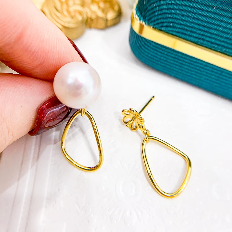 

Dangle Earrings Fittings Fashion Women DIY Pearl Earrings For 8-11mm Beads Jewelry Making Components