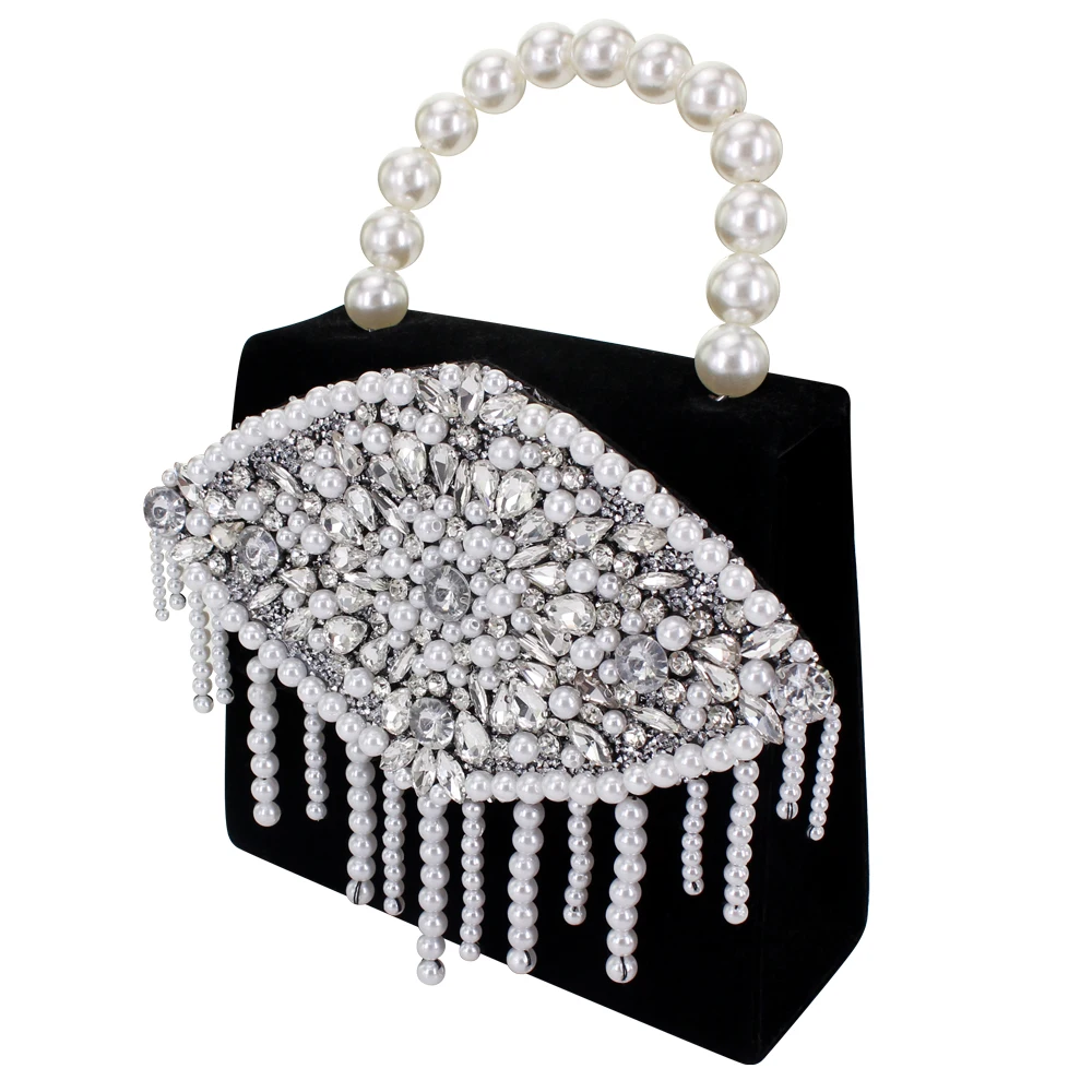 Silver Bead Handmade Jewelry Tassel Rhinestones Epaulettes Clothing Waist Accessories Epaulet Shoulder  P2582