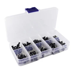 10 Models 100pcs 6*6 Tact Switch Tactile Push Button Switch Kit, Height: 4.3MM~13MM DIP 4P Micro Switch 6x6 Key Switch