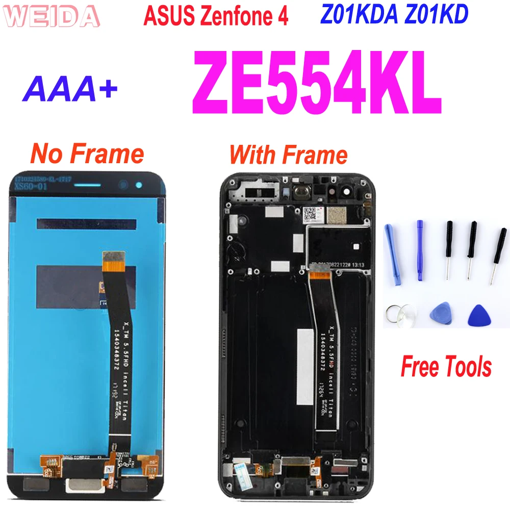 5.5 inch AAA+ LCD for ASUS Zenfone 4 ZE554KL Z01KDA Z01KD LCD Display Touch Screen Digitizer Assembly Frame For Asus ZE554KL LCD