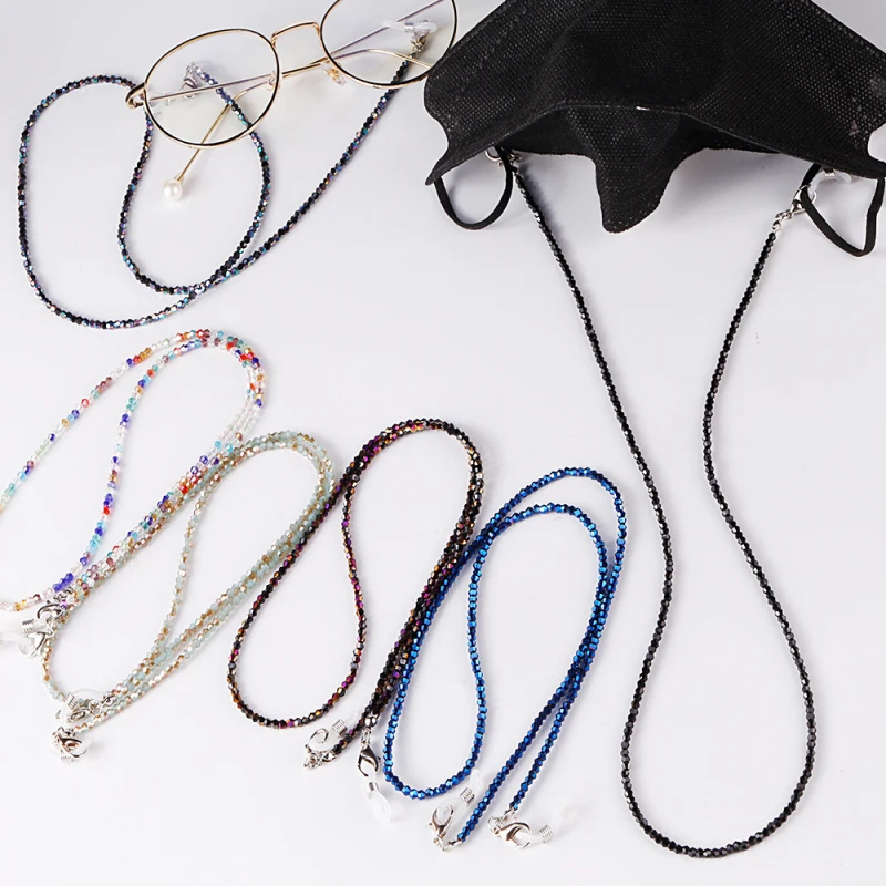 1/2pcs Women\'s Neck Chain For Eyeglass Sunglasses Mask Strap Beaded Glasses Chains Face Mask Lanyard Anti Slip Rope Mask Chain