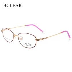 BCLEAR Fashion Beautiful Glasses Optical Frames For Women Alloy Oval Glasses Frame Prescription Eyeglasses Eyewear Frame Oculos