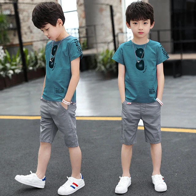 2024 summer Teenager Boys Clothes Casual Outfit Kids Tracksuit Child t shirt shorts hot pant 4 5 6 7 8 9 10 12 11 13 14 Year AliExpress 1501