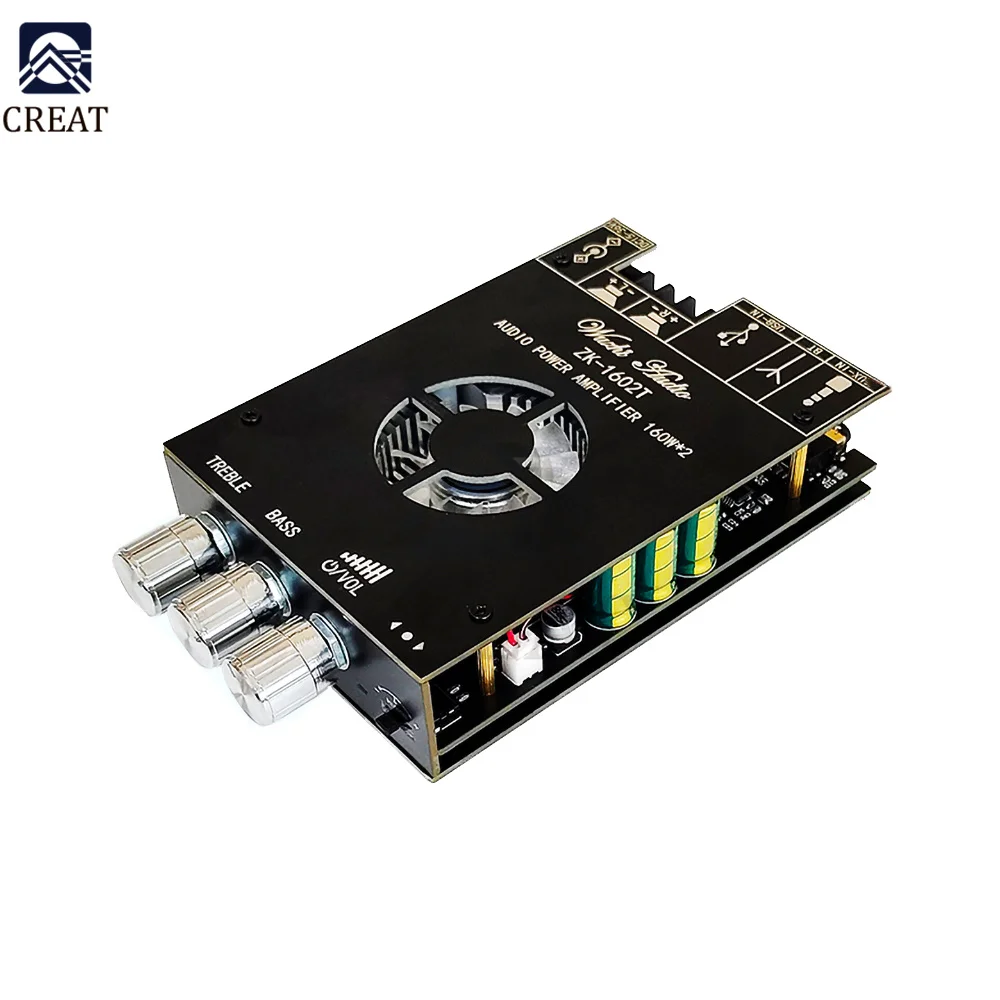 Amplifier Board Module ZK-1602T TDA7498E 160WX2 High And Bass Adjustment Bluetooth Audio Power Amplifier Board Module