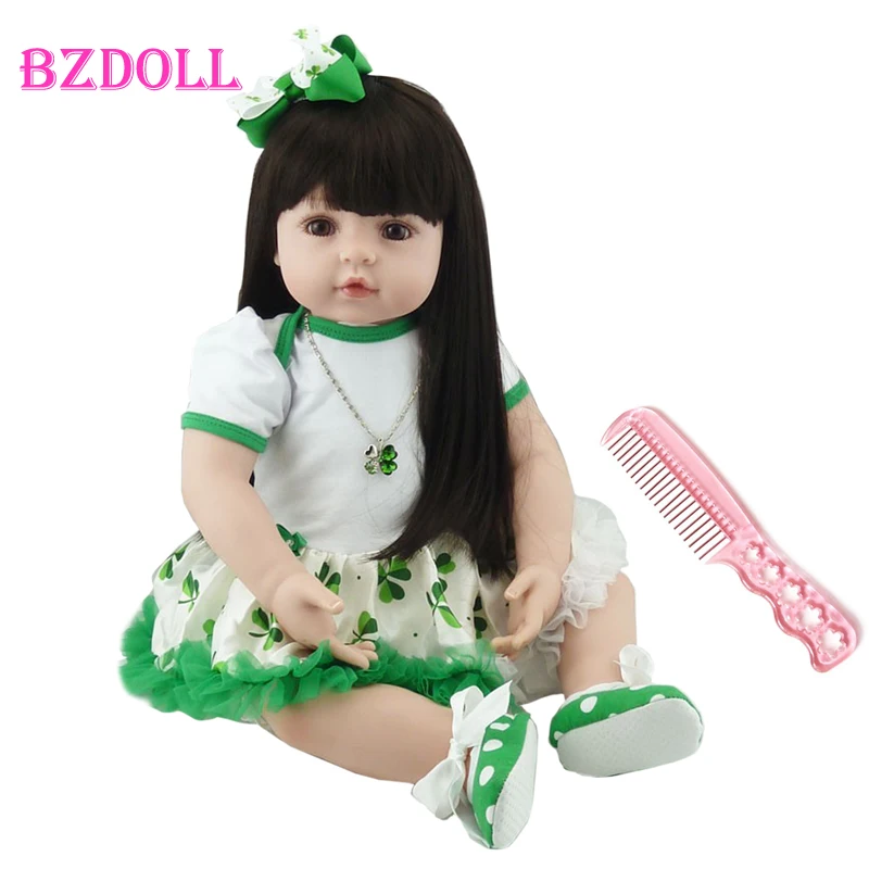 

60cm Soft Silicone Vinyl Girl Reborn Doll Princess Toddler Babies Alive Boneca Bebe Birthday Gift Dress Up Toy