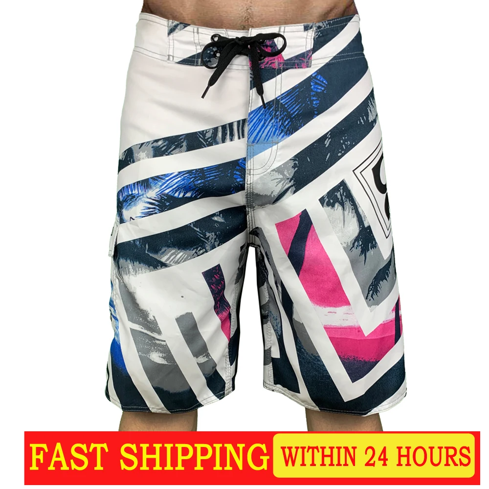 2024 New Printed Men's Swimming Shorts Surfing Beach Pants Running Shorts Bermuda Plate Pants Casual Fitness Pants Swimwear